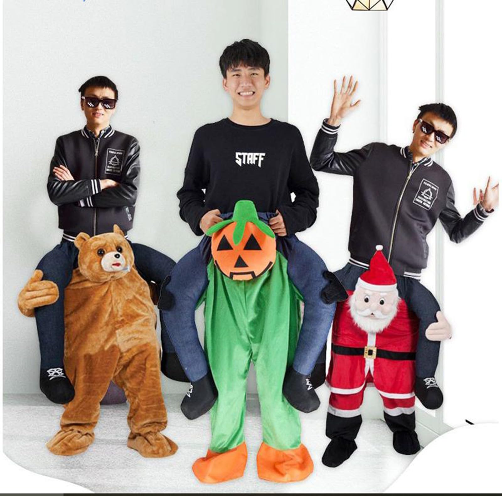Christmas Costume, Xmas Cosplay Elk Reindeer Ride On Suit Fancy Christmas Carnival Halloween Party Costume Prop for Adults Men Women Costumes Official Elf Adult Costume