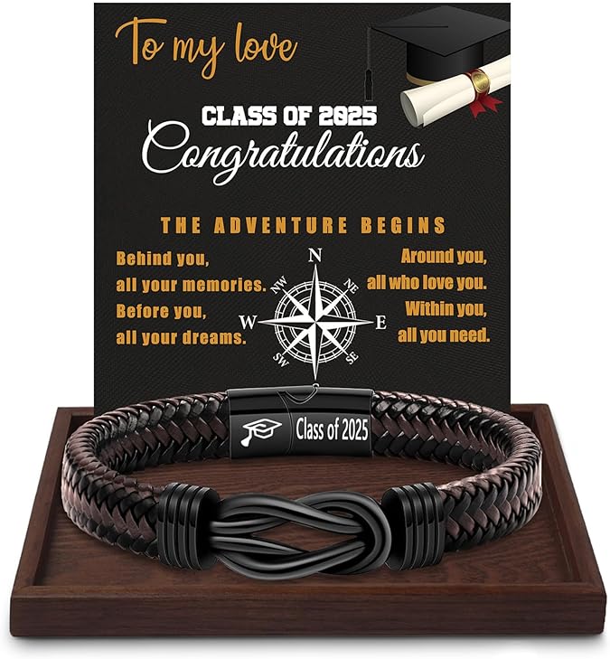 Inspirational Gifts for Men Morse Code Bracelets Mens Bracelets Graduation Gifts for Him Fathers Day Adjustable Leather Bracelet Motivational Birthday Annivesary Jewelry Stocking Stuffers for Men