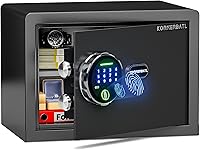 KornerBatl Smart Biometric Fingerprint Safe - Compact Home Safe Box 9.84"D x 13.78"W x 9.84"H with Silent Mode, LED Light & 4-Way Access