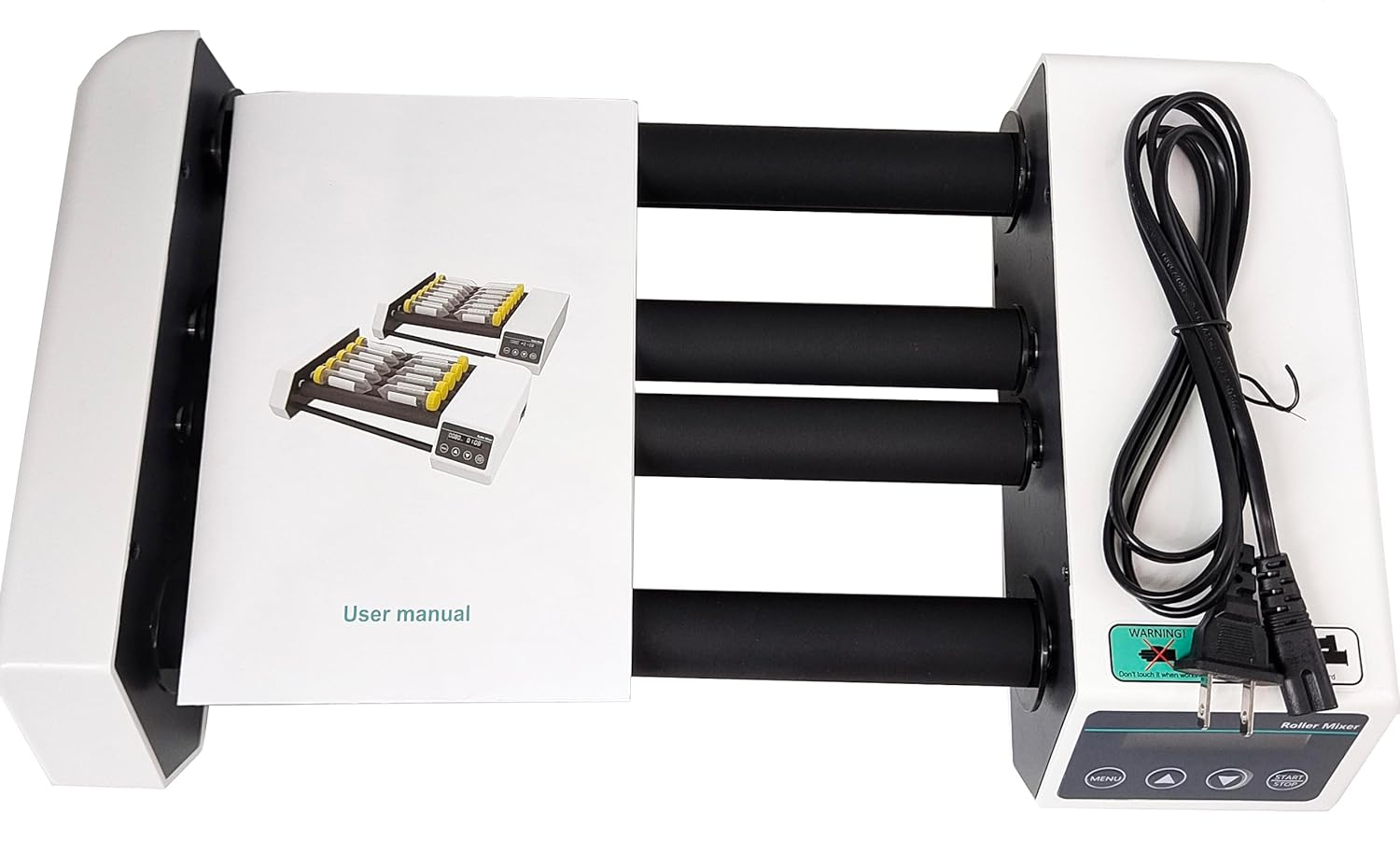 Lab Roller Mixer Rocking Roller Mixer with Brushless Motor Horizontal Rolling Speed 20 to 80rpm Specs φ45 to 100mm Max Capacity 1L Reagent Bottle*2/2kg