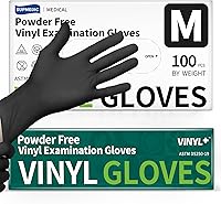 Vista 1 de Vinyl Disposable Exam Gloves, Black 4Mil Powder-Free Latex-Free Medical Food Safe Cooking Cleaning Glove 100 &1000Ct