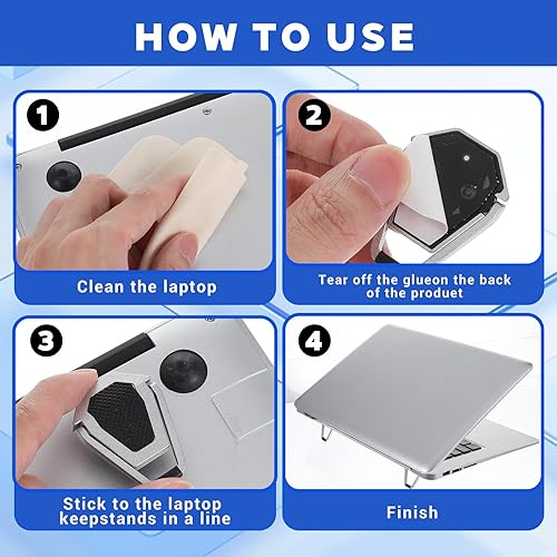 Miniatura 4 de 2 pies para laptop, soporte invisible portátil para laptop, soporte ergonómico para computadoras portátiles, soporte de refrigeración adecuado para