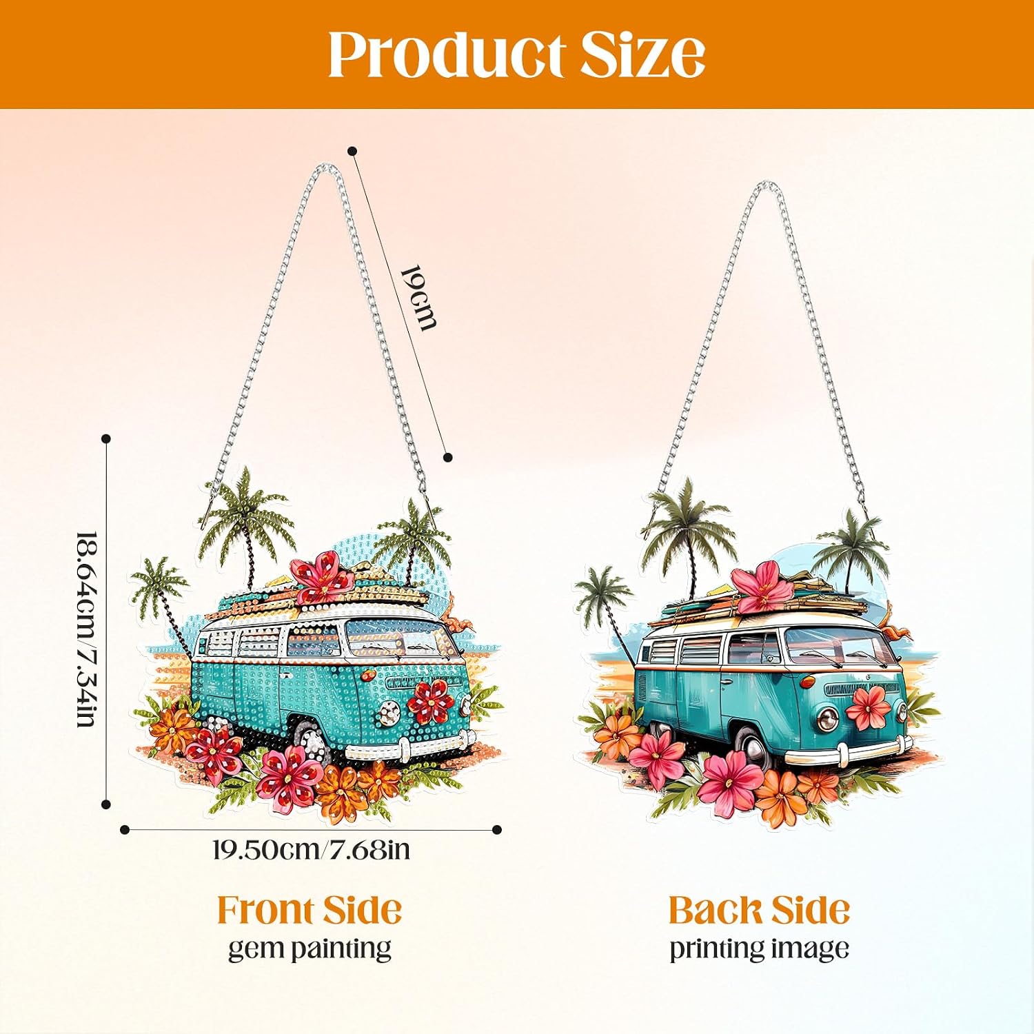 MISCER Seaside Hanging Diamond Art Pendants Kits for Adults, Car DIY Double Sided 5D Special Shaped Diamond Art Pendant Kit, Gem Art Ornament for Window Garden Home Decor image 2