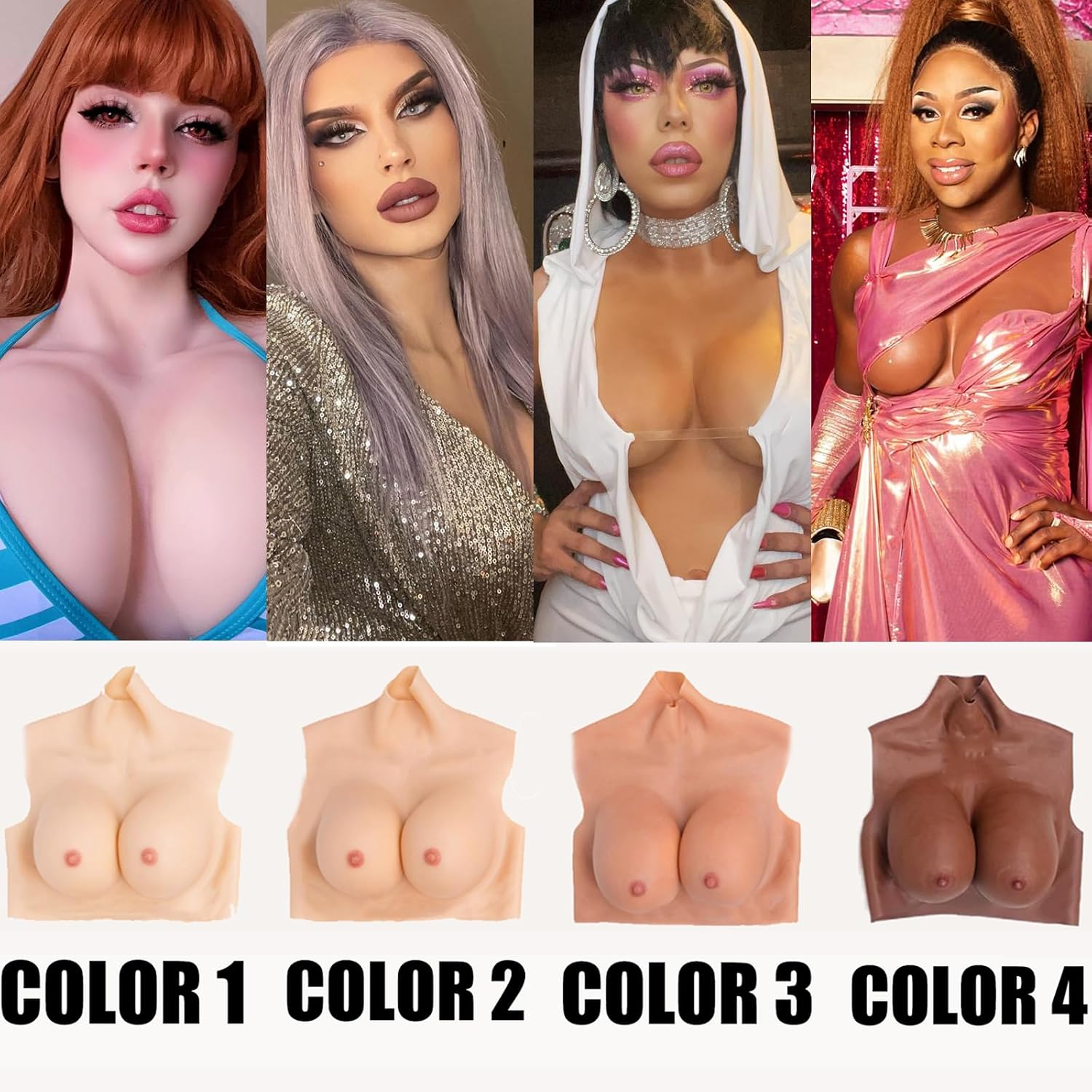 Silicone Breast SIlicone Breastplate Halfbody C-H Cup Breastform Fake Breasts