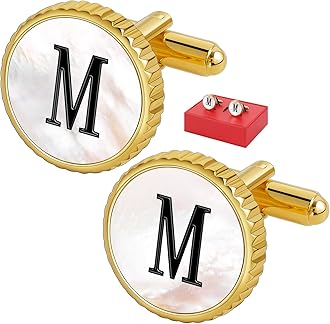 Cuff Links Mens Golden Silver Gunmetal Black, Cufflinks for Men Custom Initia...