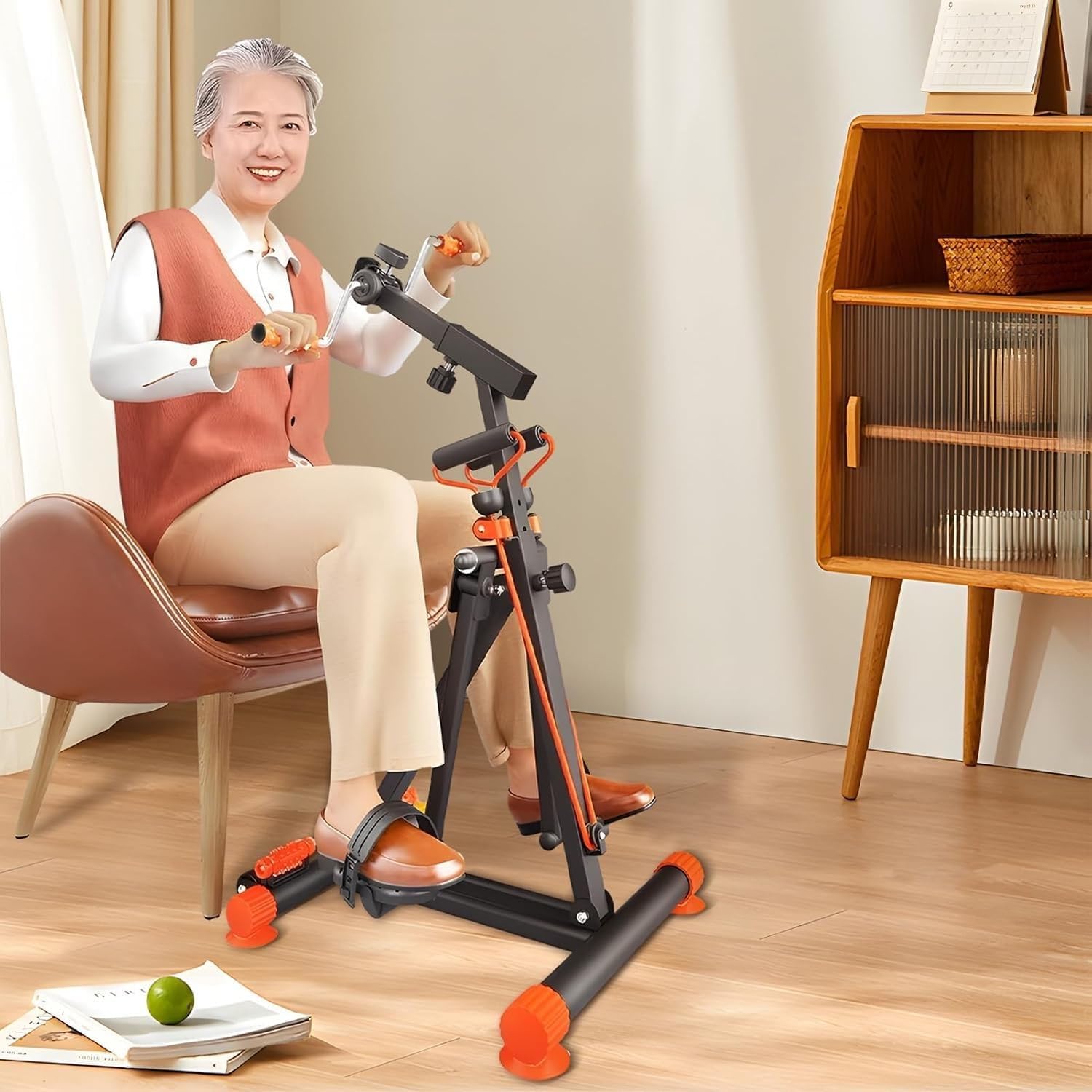 X&Z-XAOY Home Pedal Cyclette per Tutto Il Corpo Pedalatore Pedalatore per Mani Braccia Gambe E Ginocchia Attrezzatura Fitness Regolabile per Anziani, Anziani