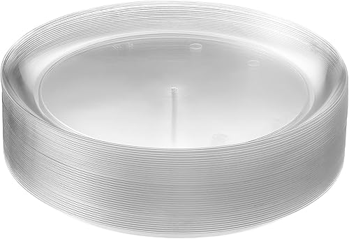 Miniatura 7 de Paquete de 40 platos principales de plástico duro desechables de 10 pulgadas, de alta calidad, pesados, transparentes, con clase, de 10 pulgadas