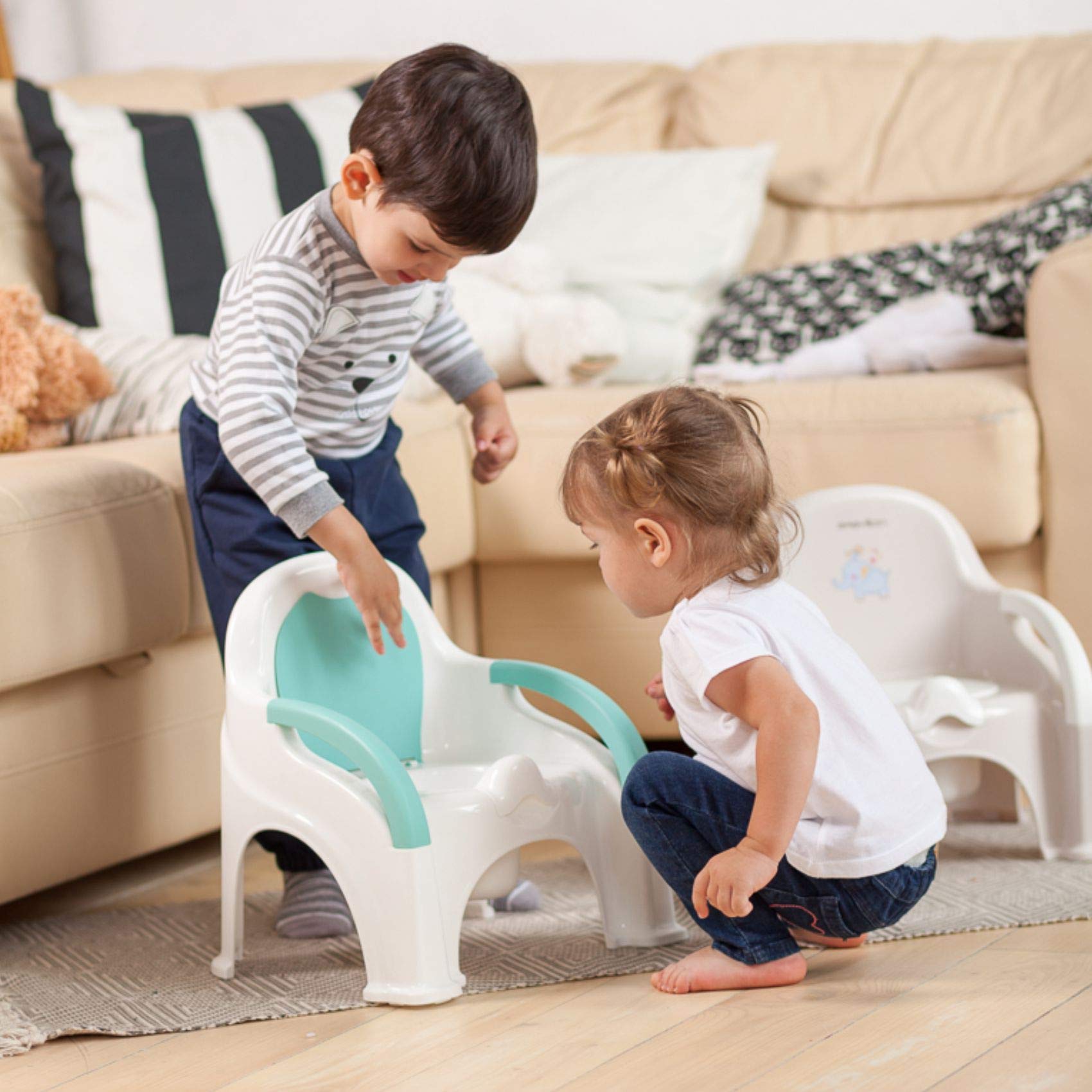 BABYLON Vasino per bambini con coperchio Premier anti scivolo Vasino per bambini wc, colore: rosa