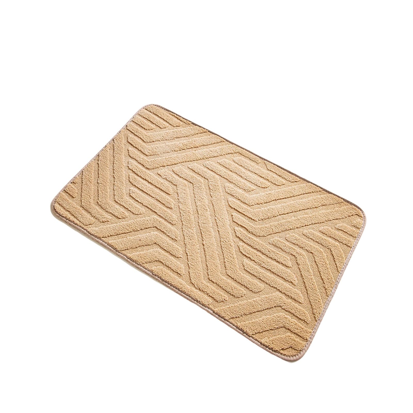 WEILWH Weave Bath Mat 40x60cm Absorbent Polyester Shower Rug NonSlip Bathroom Floor Mat Easy to Clean Decorations Super Absorbent Bathroom Rug Nonslip Design