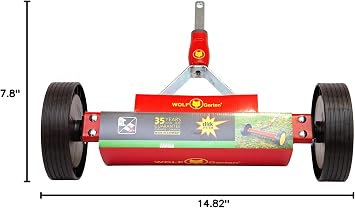 Wolf Garten Urm3 Red & Yellow Dethatching Roller Rake