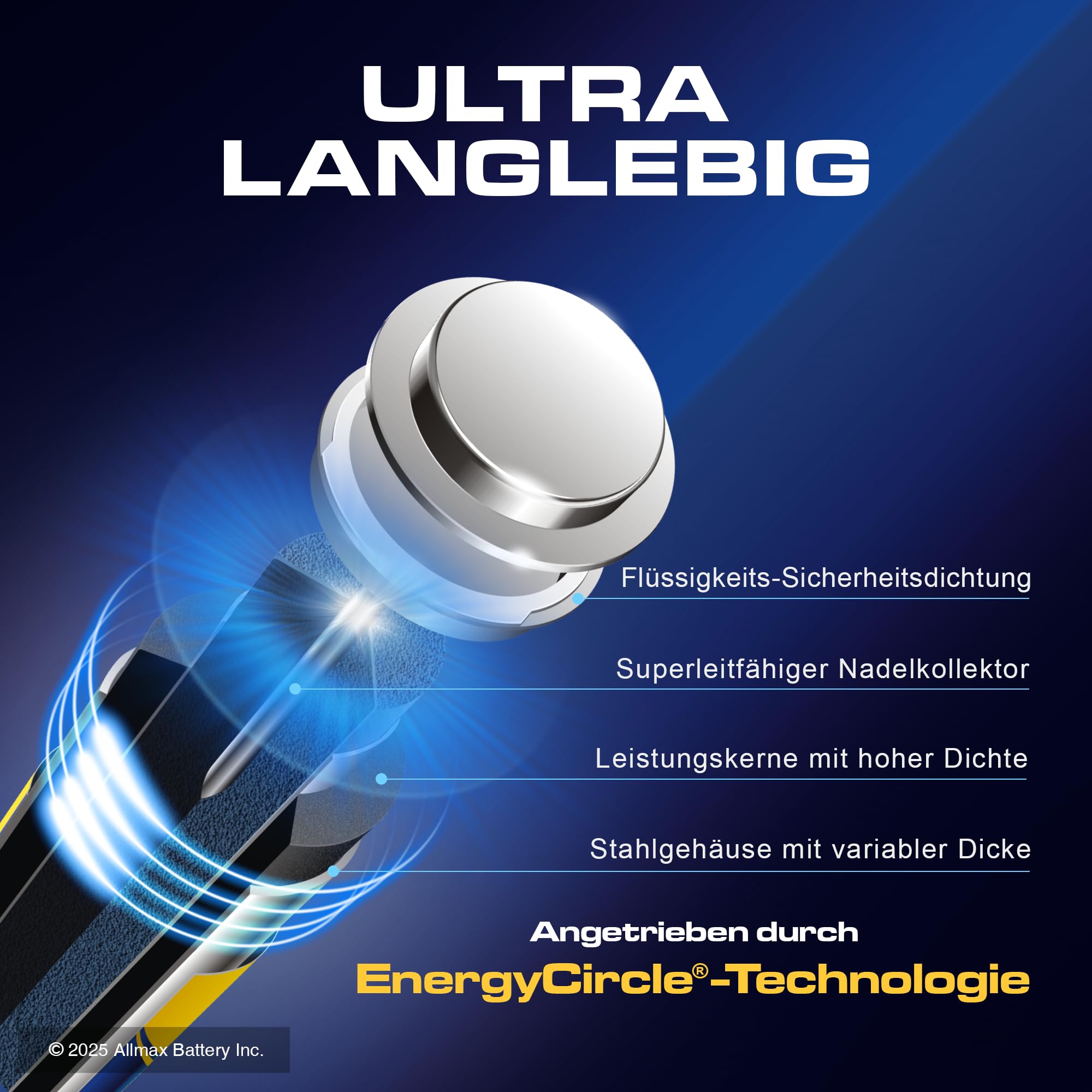 Allmax AAA Micro (LR03) Alkaline Batterien (600 Stück) – 1,5 V | 10 Jahre Haltbarkeit • Auslaufsicheres Design • Ultra-Langlebigkeit • Maximale Leistung