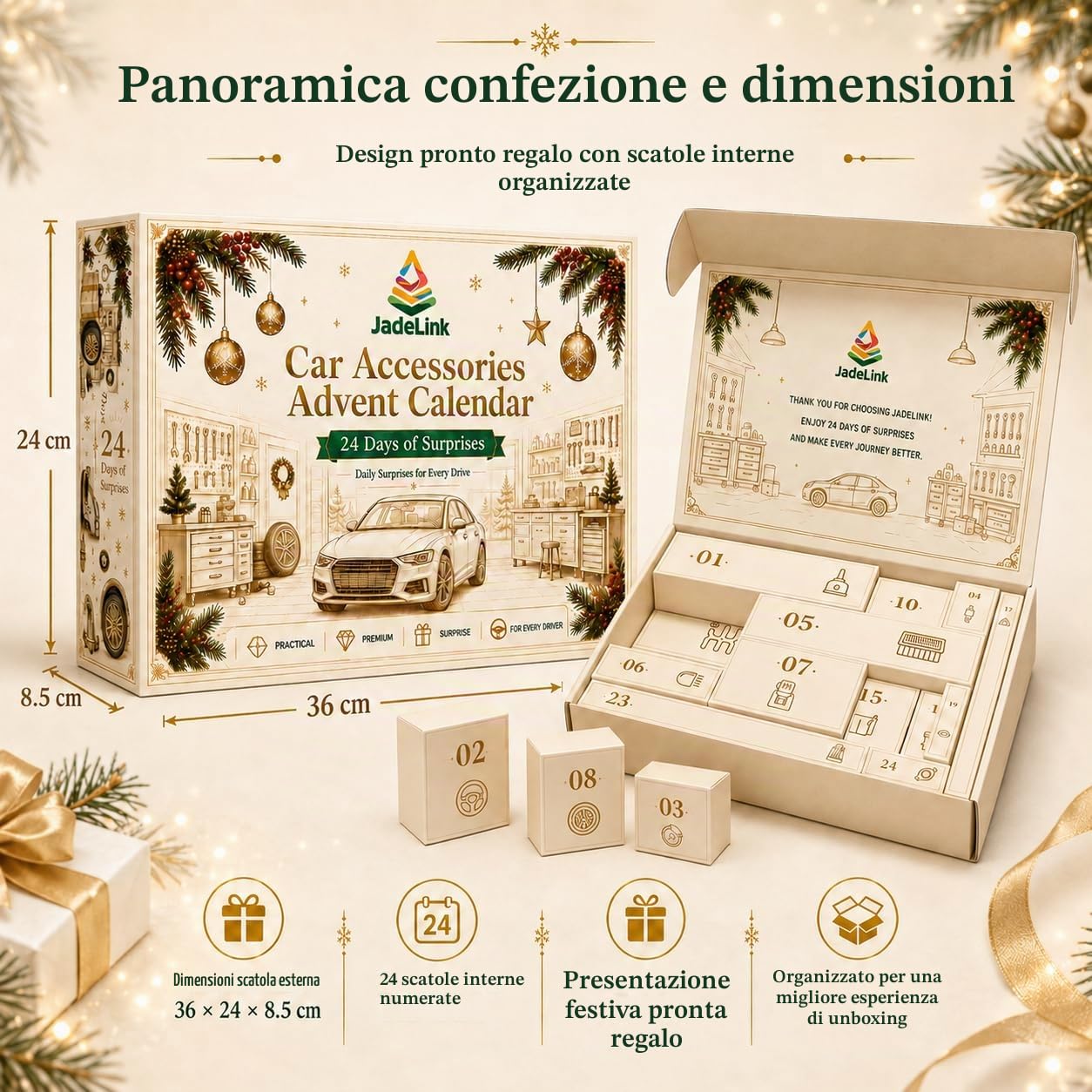 Calendario dell'Avvento Accessori Auto 2026, 24 Sorprese Utili