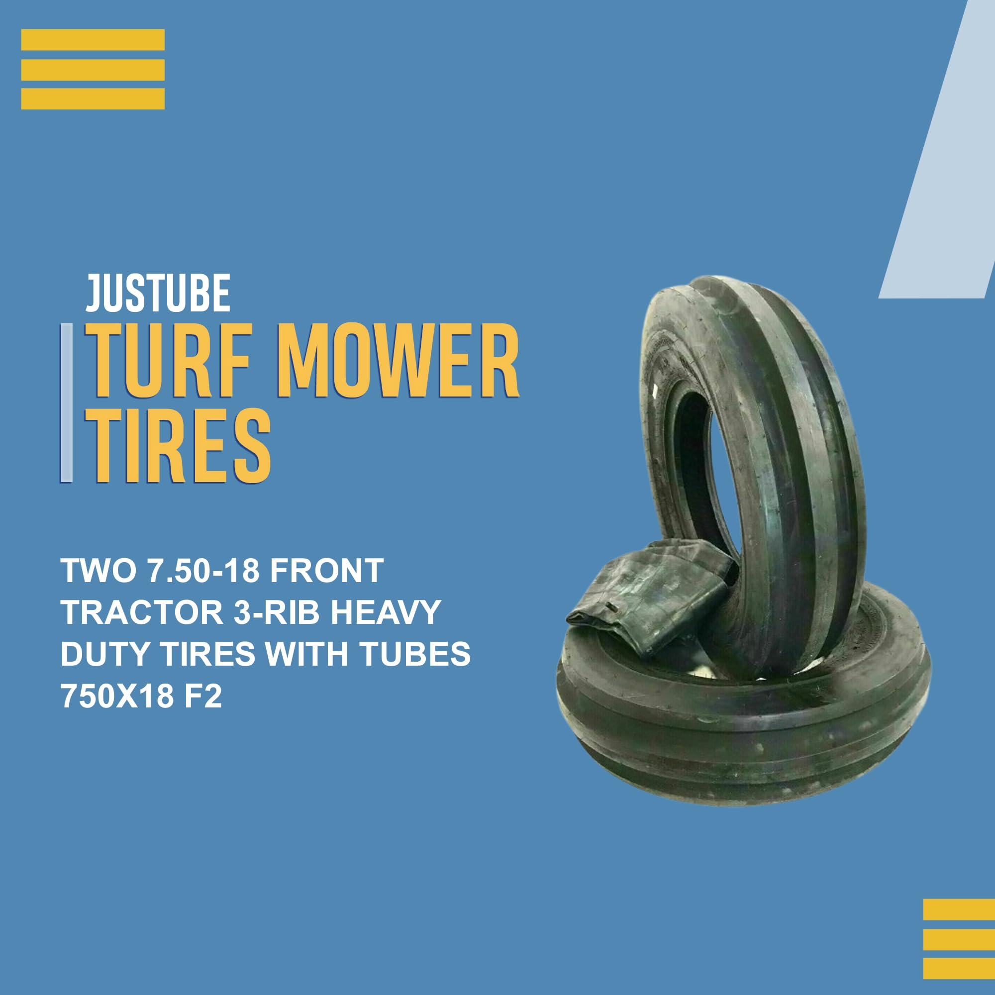 Amazon.com: Two 7.50-18 Front Tractor 3-Rib Heavy Duty Tires