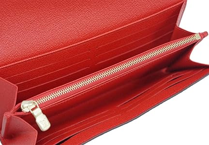 LOUIS VUITTON レッド チェーン付き長財布　ポルトフォイユ サラ モノグラム・ヴェルニ ポルトフォイユ・サラ チェーン【ルイ