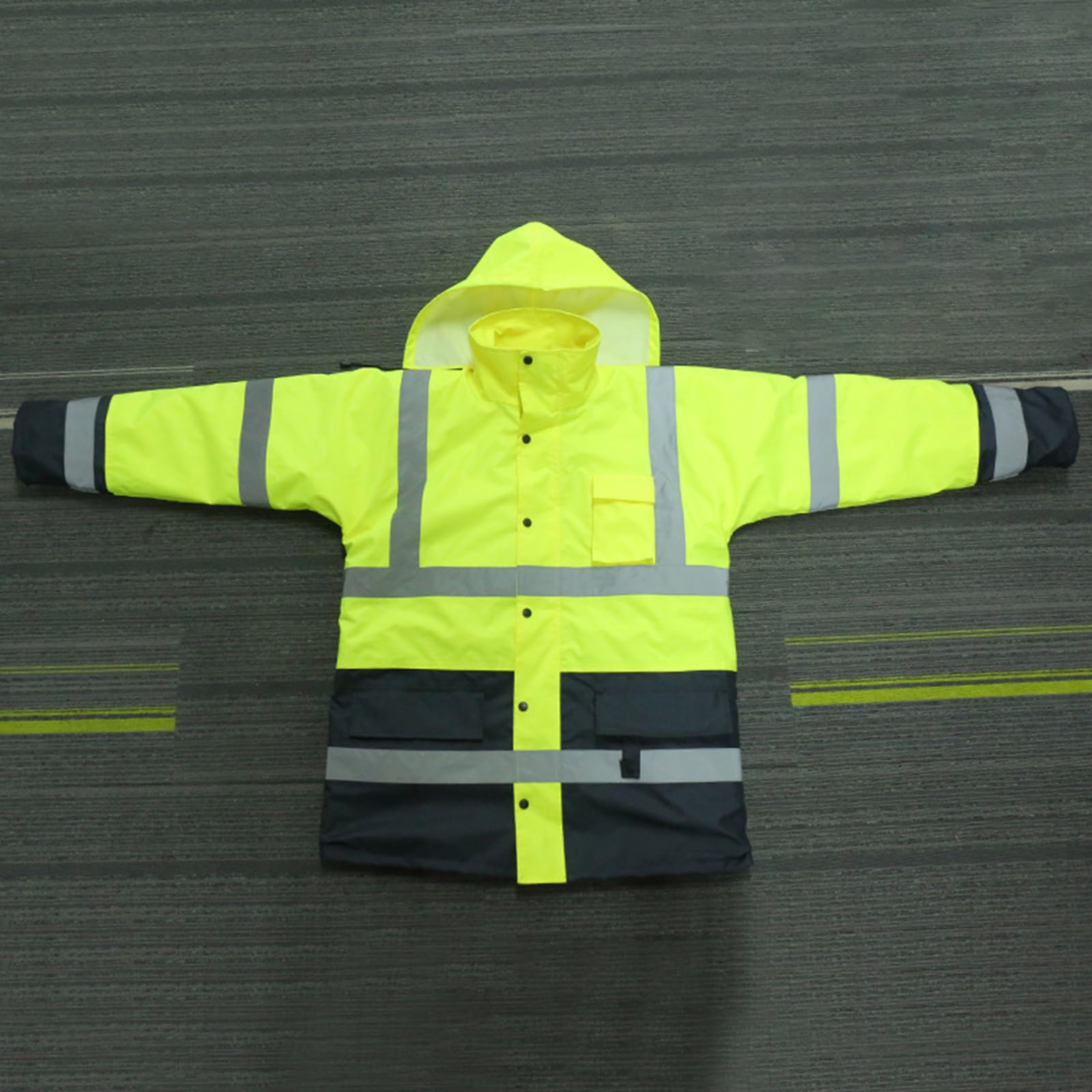 Arbeitsjacken mit ergonomischer Passform, hohe Sichtbarkeit, reflektierende, spritzwassergeschützte, isolierte Jacken für bequeme Bewegung auf der Baustelle, Arbeitsschutzkleidung