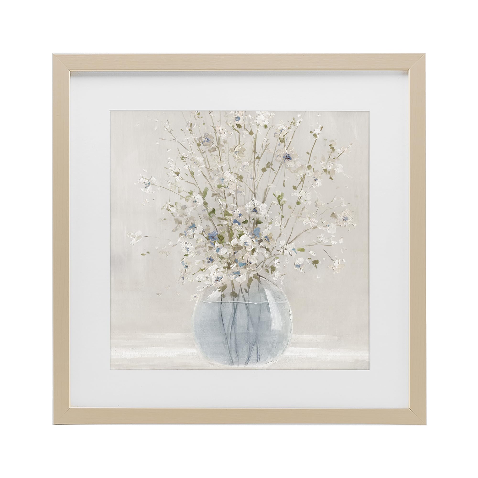 Stupell Industries Harvest Pine (Textured) 'Serene Glass Vase Bouquet'| Framed Print Under Glass
