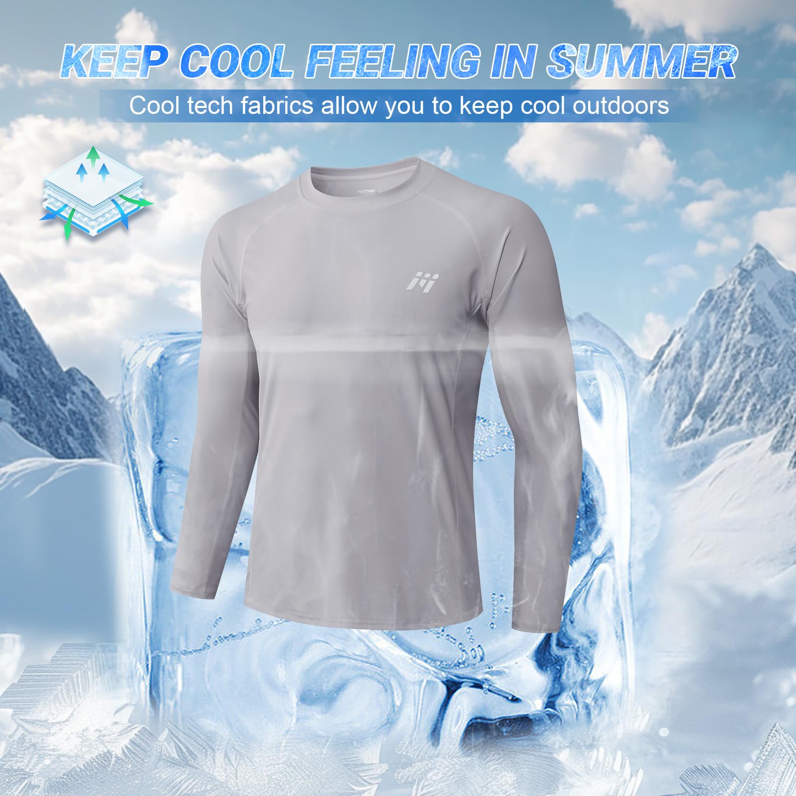 MEETWEE Maglietta da Uomo Rash Guard Rash Vest da Uomo a Maniche Lunghe,Protezione UV UPF 50+,ad Asciugatura Rapida,per Nuoto,Surf,Sport Acquatici