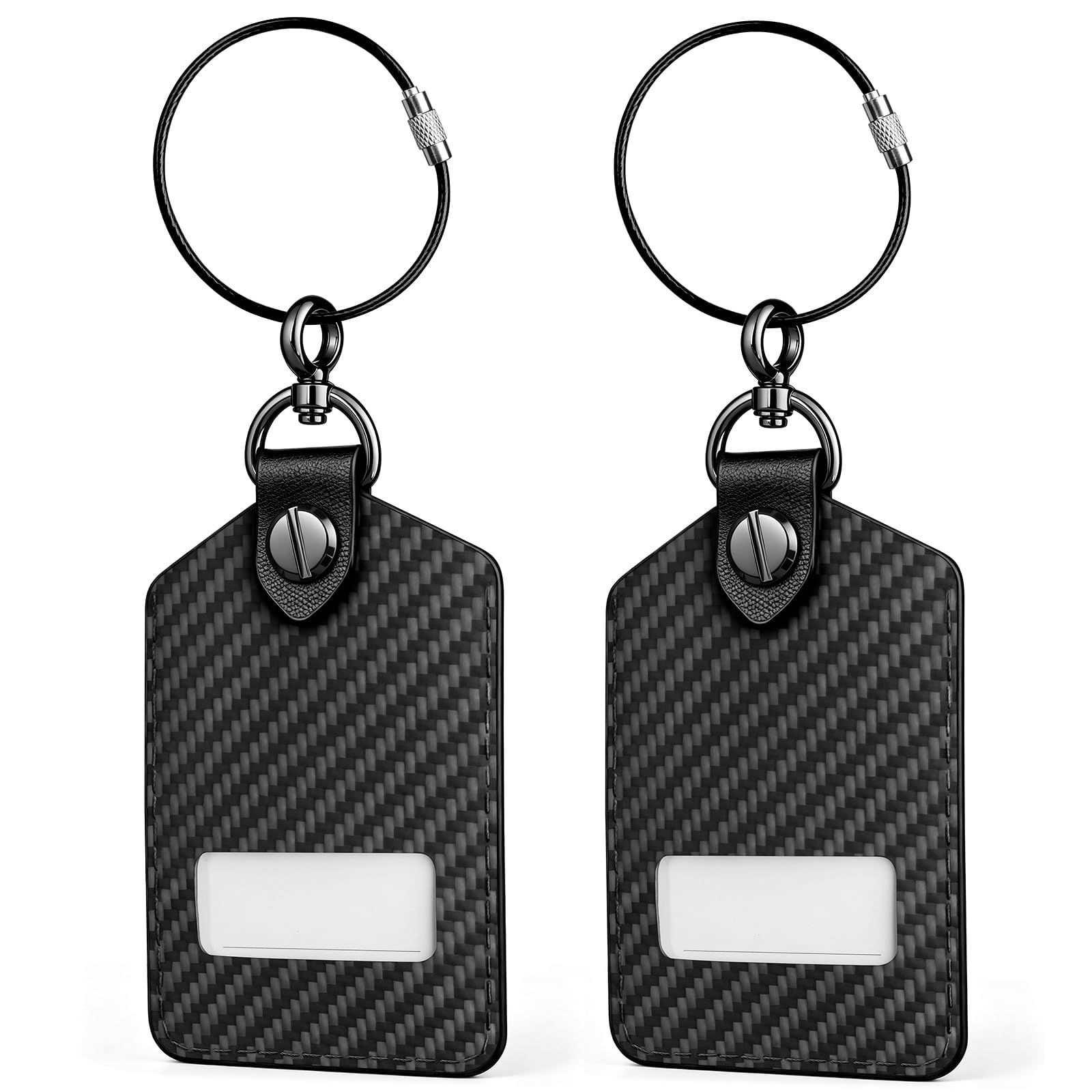 T-carbon Confezione da 2 etichette identificative per bagagli in pelle per