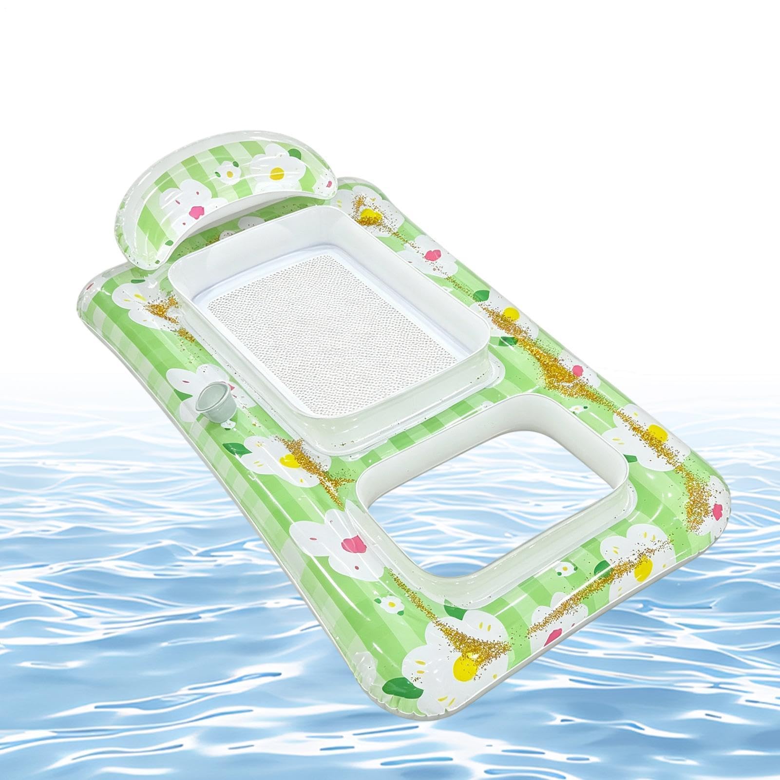 Flotteur De Piscine Pour Adultes Matelas Gonflable Avec Porte-Gobelet