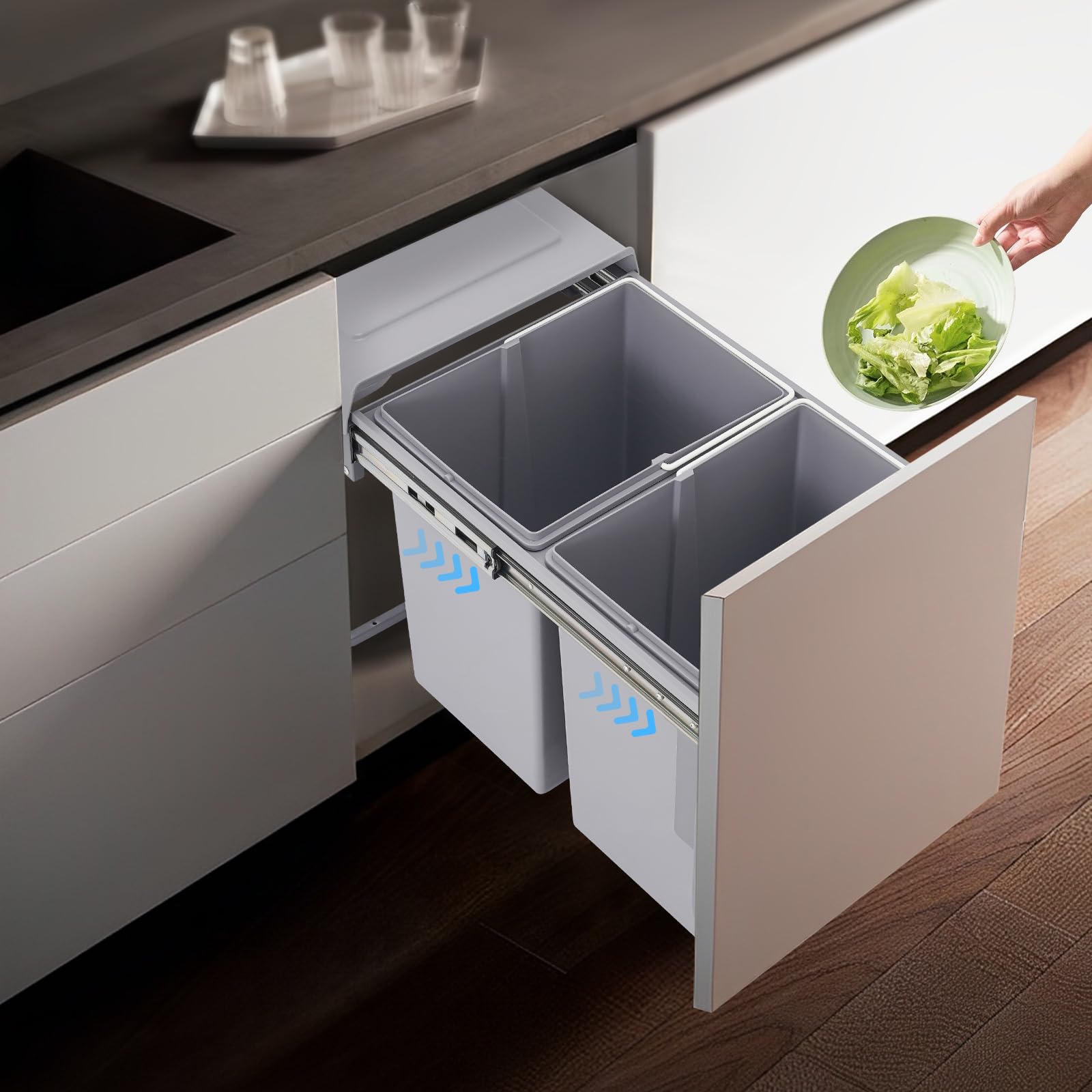 Cubo de basura para cocina, sistema de separación de basura, cubo de basura para cocina, para casas, restaurantes, cafeterías, oficinas, baños, cocinas