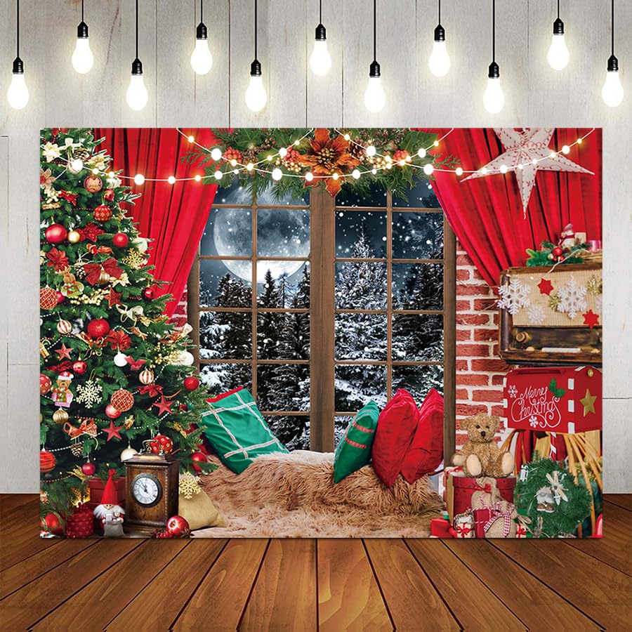LTLYH 10x8ft Christmas Photography Backdrop Winter