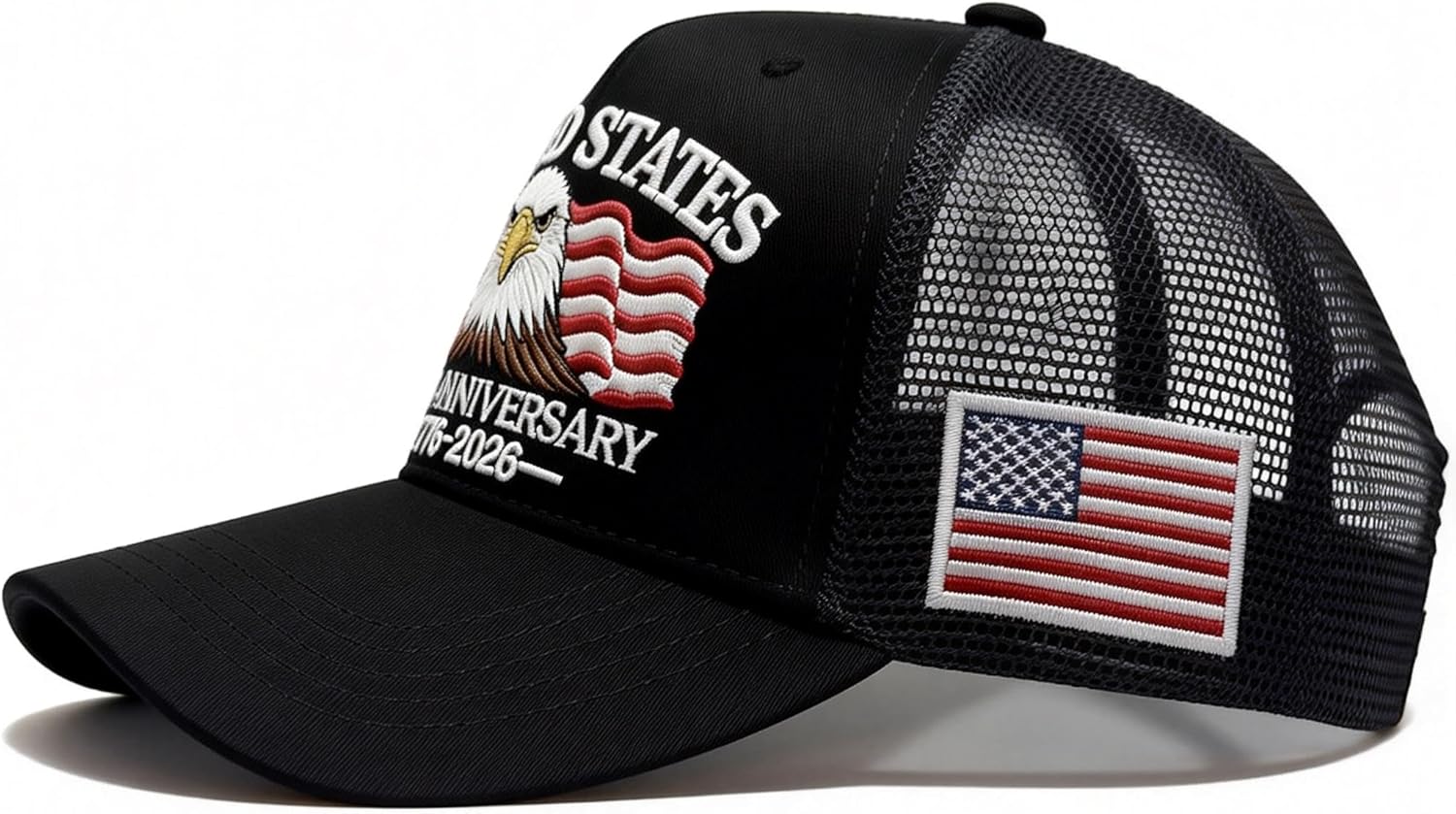 250 Anniversary USA Hat 1776-2026 Adjustable Embroidered Patriots Eagle Trucker Cap America 250th Mesh-Back Cap for Men Women - Image 5