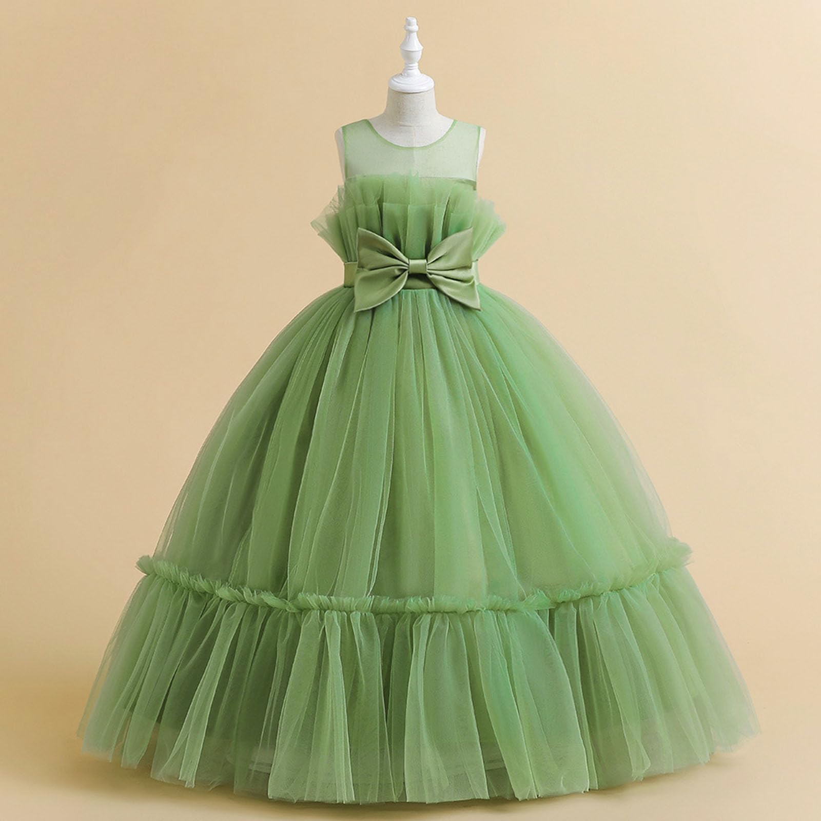 Mädchen-Festkleid mit Schleife und Rock, Elegantes Tutu-Kleid für Mädchen, ideal für Festliche Anlässe und Aufführungen