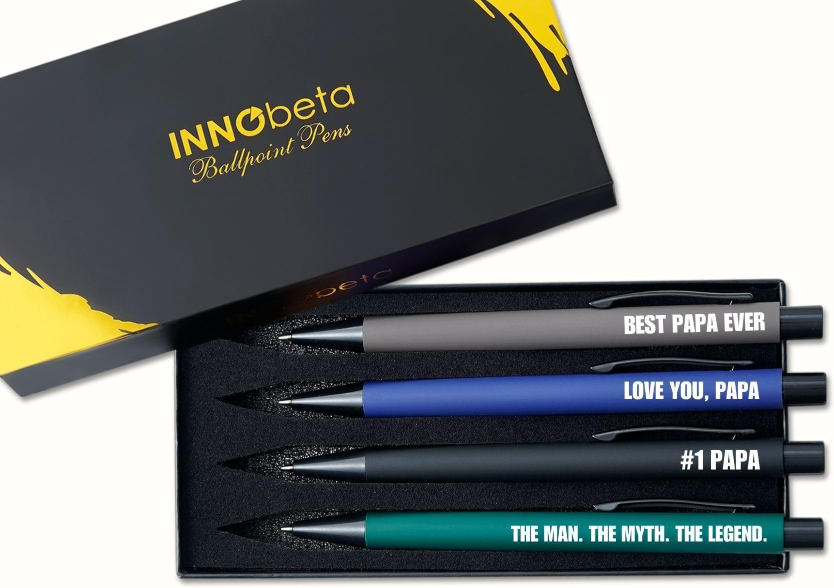 Book Lover Pen Set - 4 Rose Gold Ballpoint Pens With Literary Quotes For Readers & Bookworms