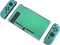 Vista 8 de eXtremeRate PlayVital - Cubierta trasera brillante para consola Nintendo Switch, controlador de mano NS Joycon protector separable carcasa dura