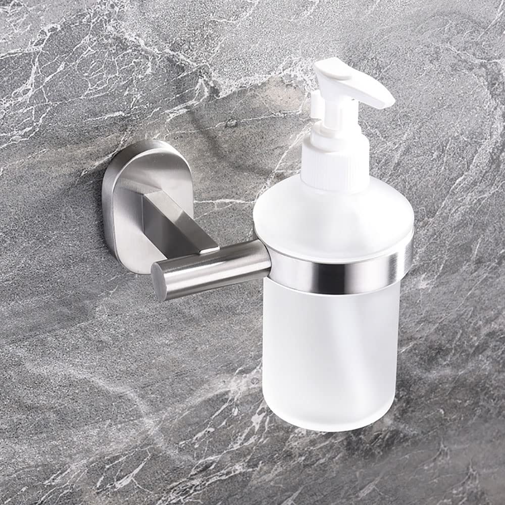 Dispenser di Sapone per Montaggio a Parete, Dispenser di Sapone Liquido per Bagno, Cucina, lavello, lavastoviglie, Supporto in Acciaio Inossidabile 304, Resistenza alla ruggine, per lavabo da