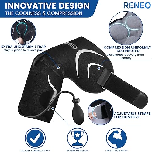 Miniatura 7 de RENEO Bolsa de hielo de compresión para tobillo para hinchazón, bolsa de hielo para compresión de tobillo para esguince de tobillo, paquetes de gel