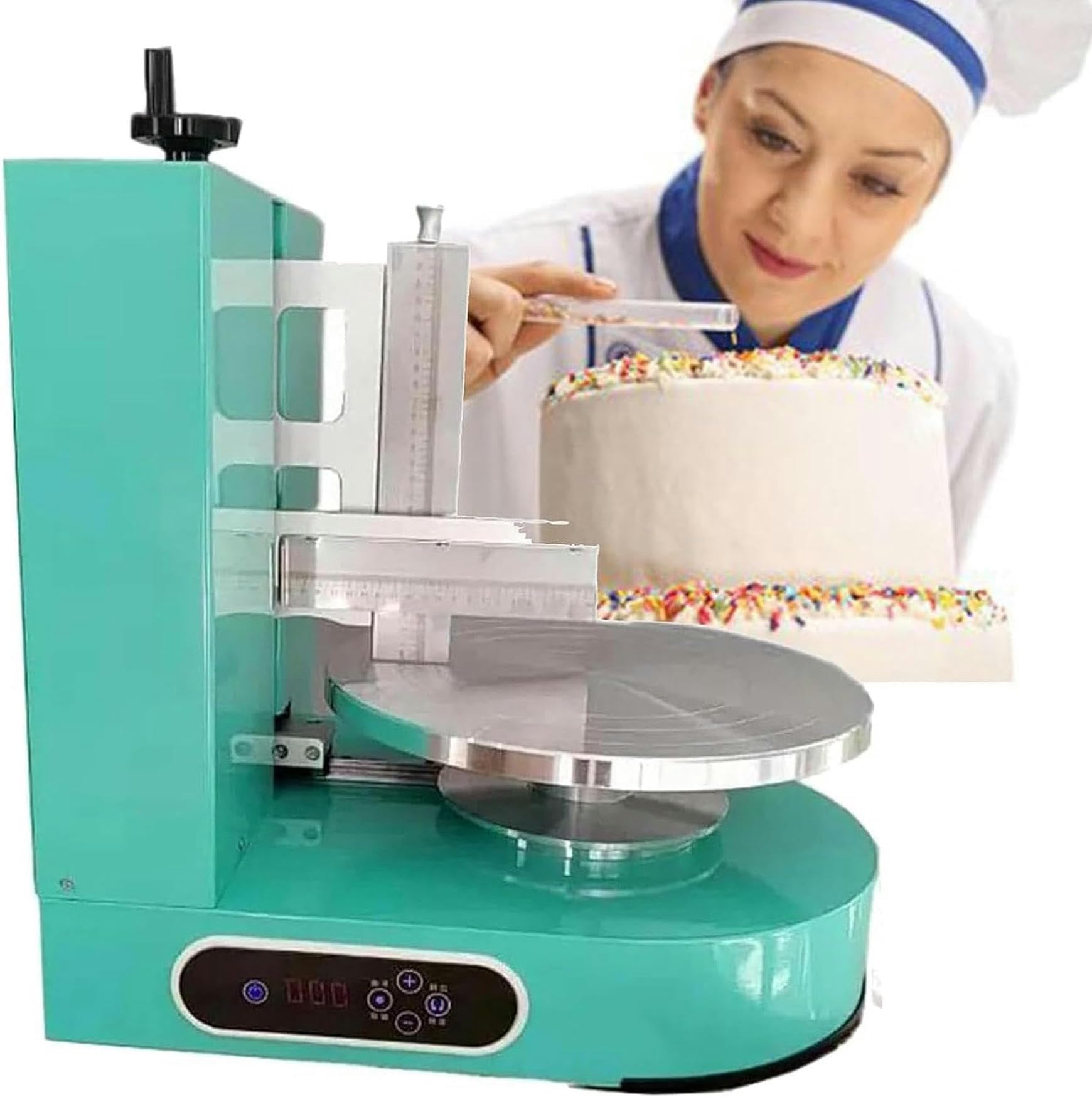 Máquina automática de Recubrimiento para Alisar Pasteles de cumpleaños, máquina de llenado de Recubrimiento de Crema de Yeso, Plato Giratorio Giratorio de 4-12 Pulgadas, herramient