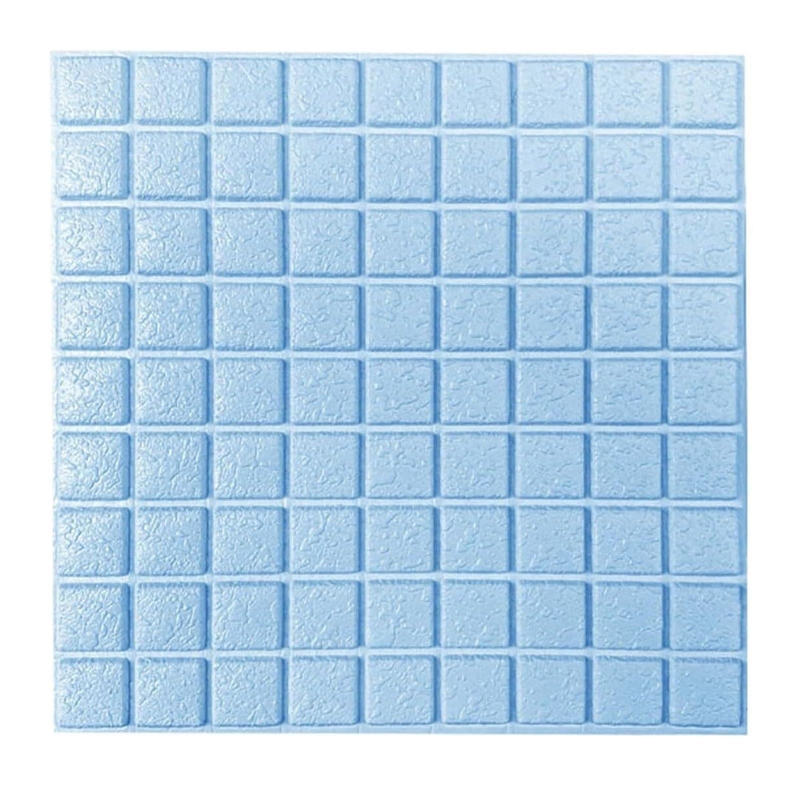 Sdgeryeeg Azul Wall Panels， 10Pcs Anti-Collision Self Adhesive 3D Wall Panels Peel And Stick, Foam Panel ​For Living Room, Bedroom(Azul)