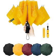 Travel Compact Umbrella Windproof - Portable Automatic Umbrellas for Rain, Inverted Folding Umbrella for Men and Women