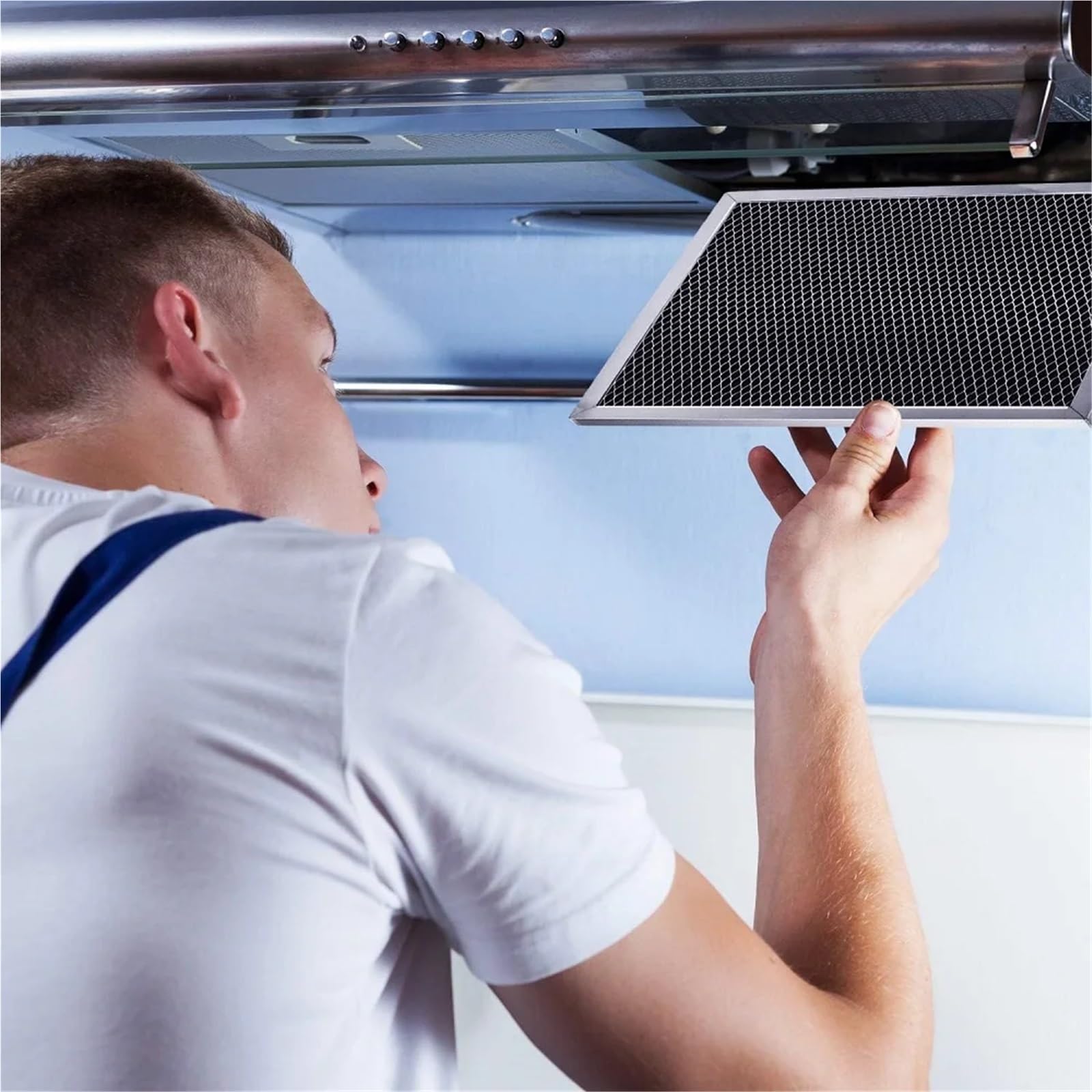 Remplacement du filtre de la hotte aspirante Lot de 4 filtres à charbon en aluminium for hotte cuisinière compatibles avec Whirlpool