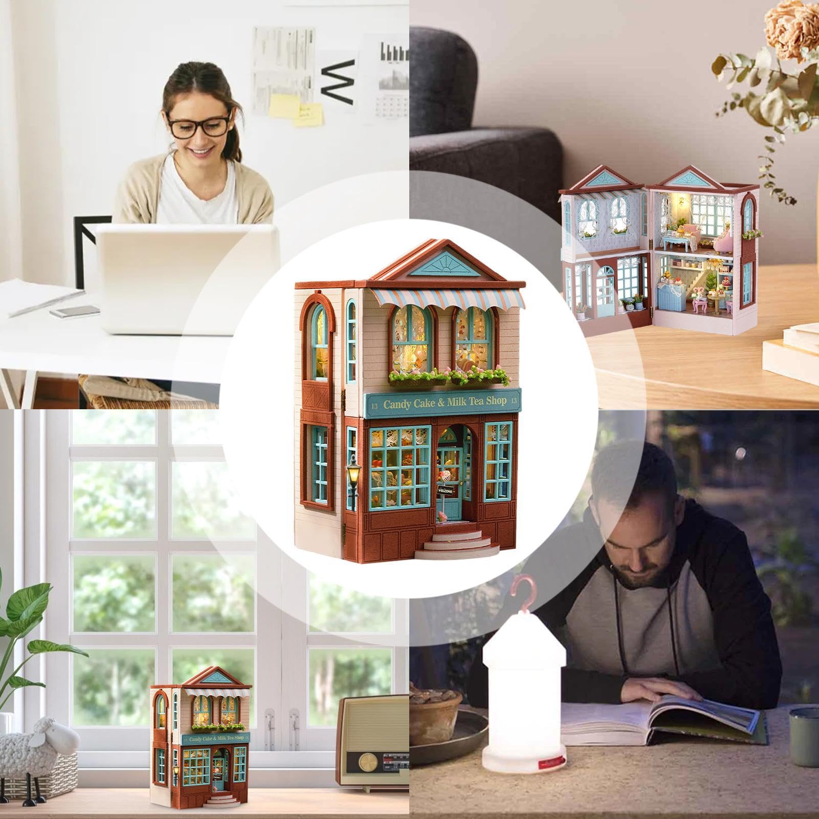 Kit fai da te, mini casa in legno, fatto a mano, artigianato in miniatura