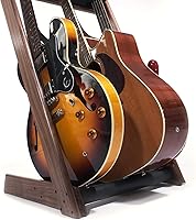 Vista 2 de Ruach GR-3 - Soporte y soporte para guitarras y estuches, personalizable de 3 vías, color nogal