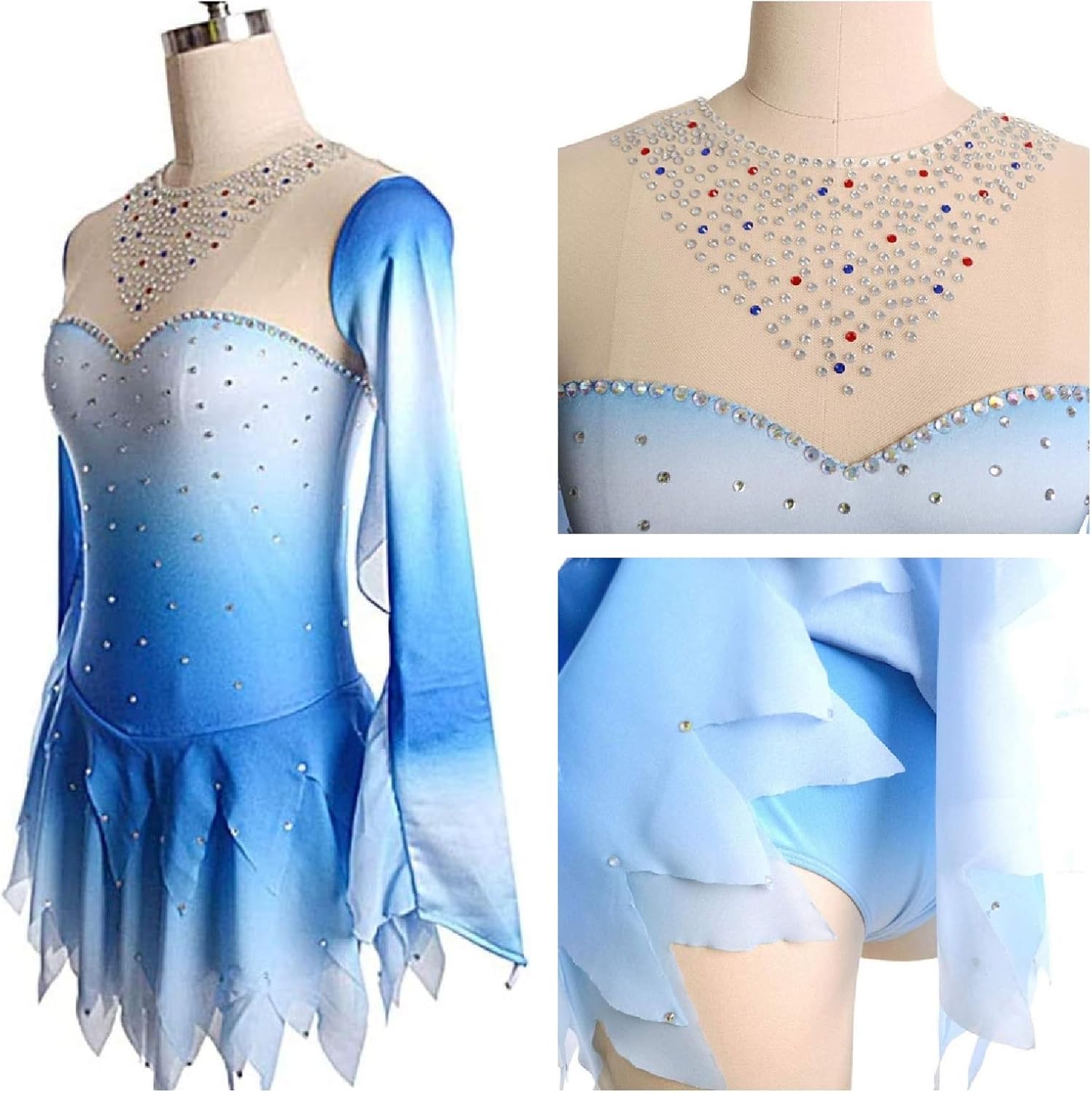 Figure Skating Clothing Women's and Girls' Ice Roller Figure Skating Dresses Ballet Dance Wear