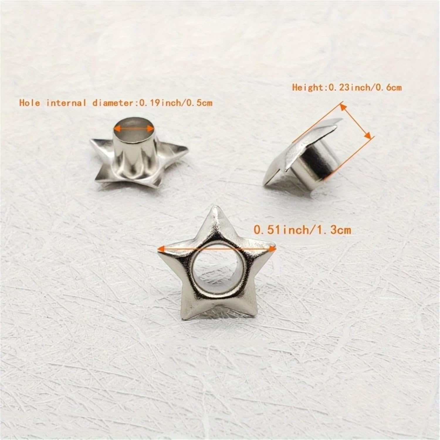 20PCS Star-Shaped Eyelets 5mm Metal Grommets Punch Installer Kit Craft Scrapbook Clothes Shoes Sewing Accessory for PU Leather/Belt/Shoes/Crafts(Black)