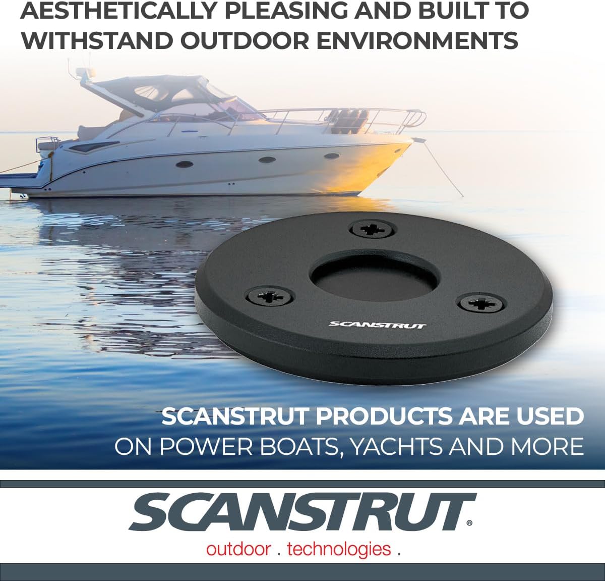 Scanstrut DS-LP-21B-BLK Low Profile Cable Seal, Anodised Aluminium - Black