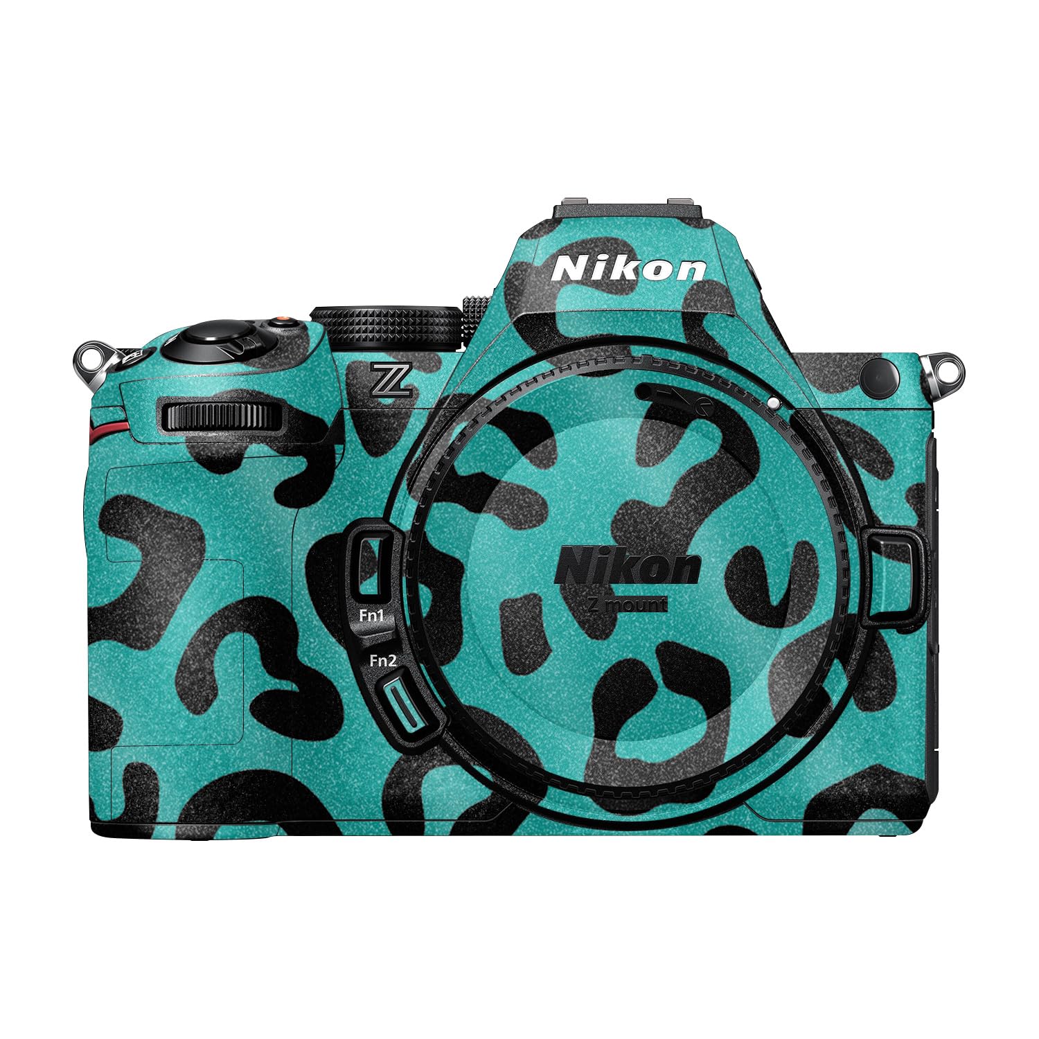 Glossy Glitter Camera Skin Compatible with Nikon Z5 II (2025) - Teal Leopard - Premium 3M Vinyl Protective Wrap Decal Cover - Easy to Apply | Crafted in the USA by MightySkins