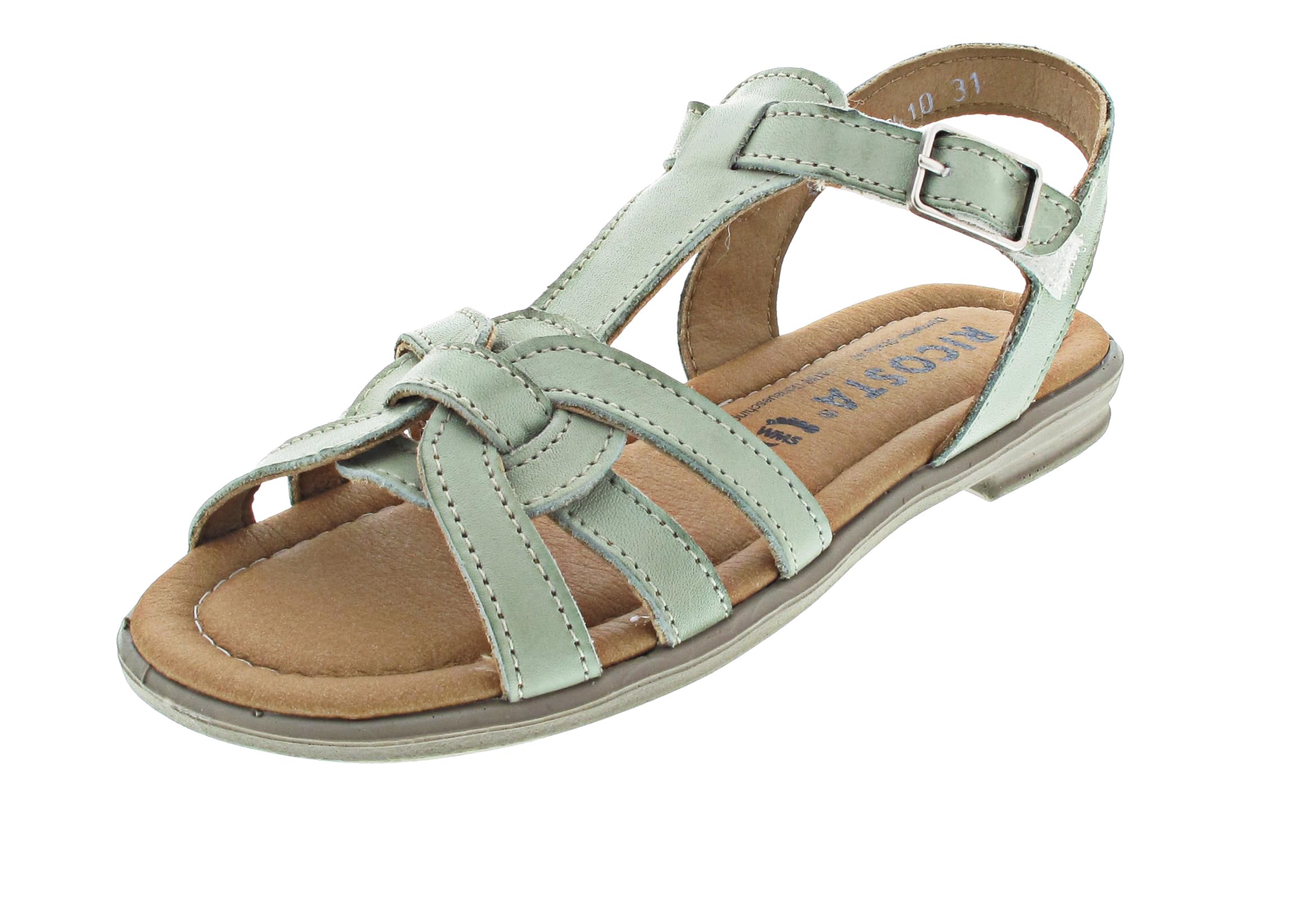 RICOSTA Riemchensandalen Birte - rutschfeste Mädchen-Sandalen - Flache Sandalen für Kinder - Echtleder-Sandaletten