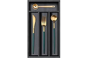 Small Cutlery Drawer Organizer – Narrow 12" x 6.7" Wooden Spoon Drawer...