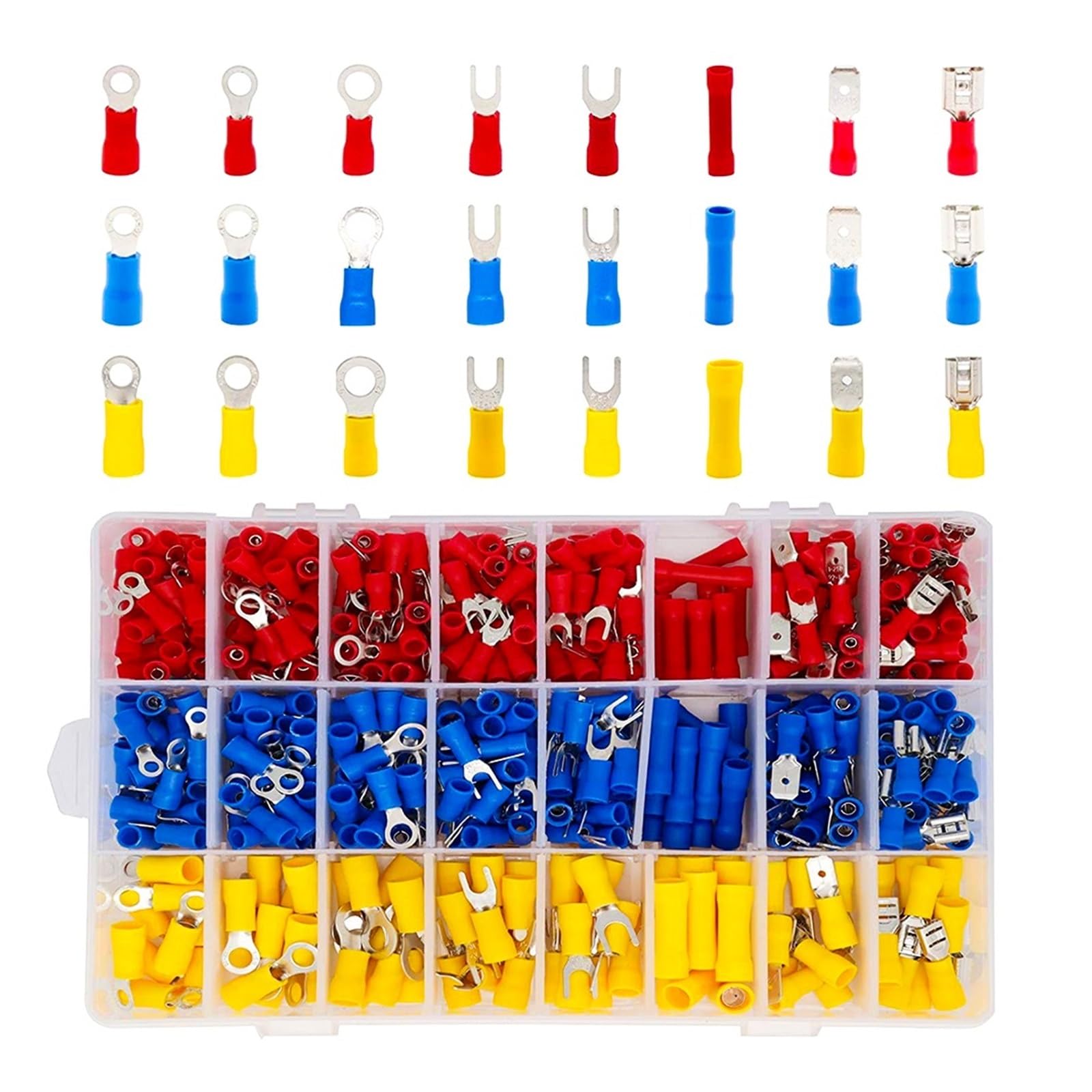 520 isolierte Kabelschuh-Sets, Crimpkabel, Hybrid-Ring-Flachstecker, Stoßverbindung, Schnelltrenn-Kombinationsstecker-Set