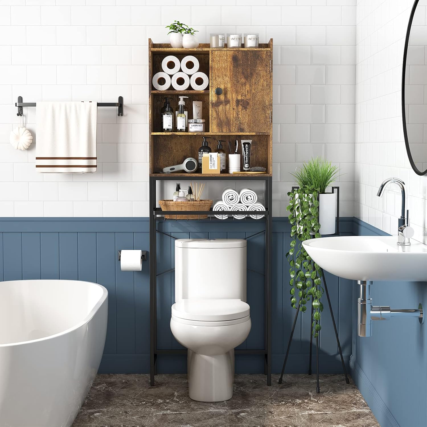 Amazon.com: Lifewit Over The Toilet Storage Cabinet, Over-Toilet ...