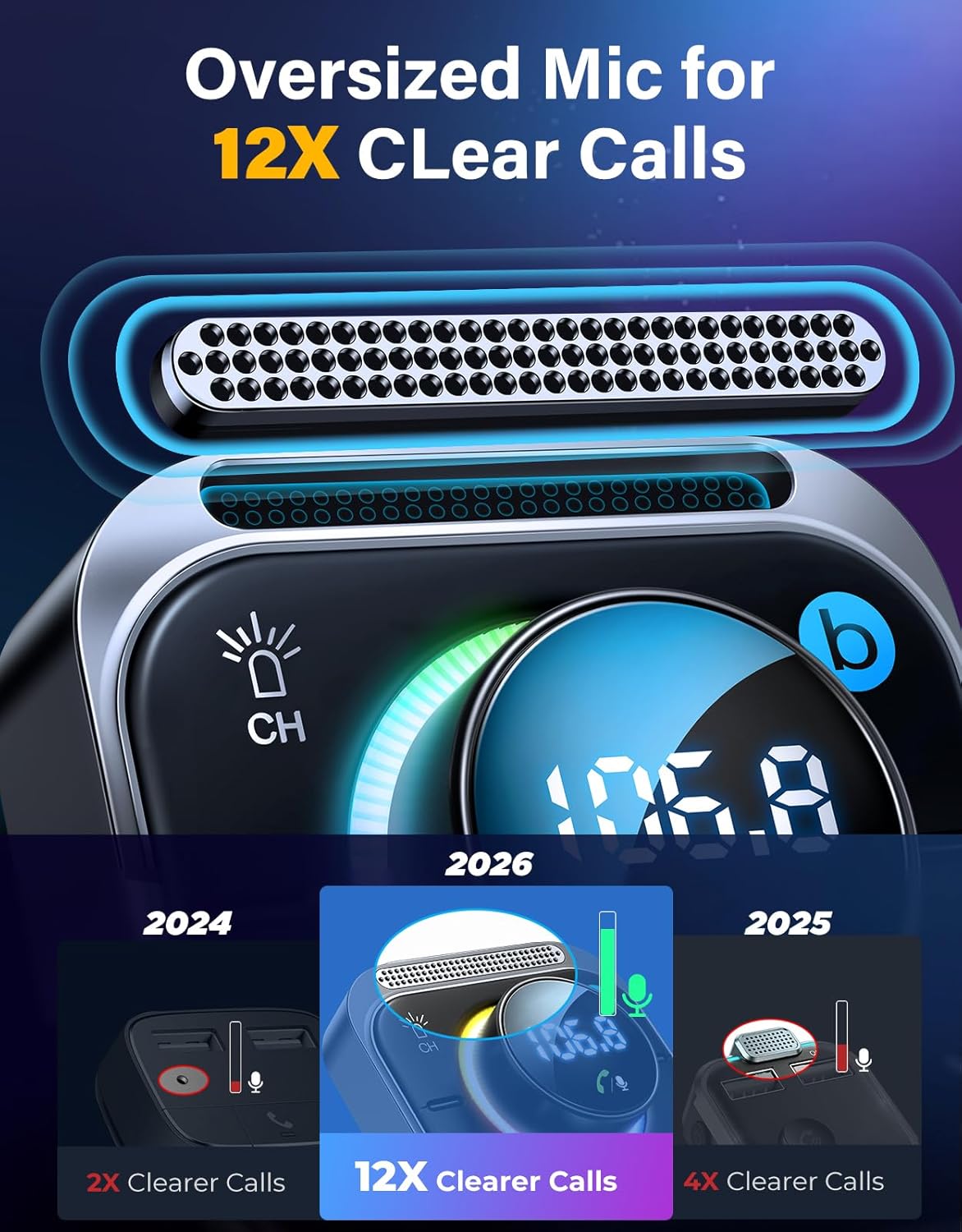 JOYROOM 96W FM Transmitter Bluetooth 6.0 Car Adapter Aux with 3 Charging Ports【PD 60W & 2 * 18W】【Air Vent Installation for Safe】 Deep HiFi Bass Player Wireless Radio Fun Car Accessories Gift Set 3 71bnGPUahPL. AC SL1500