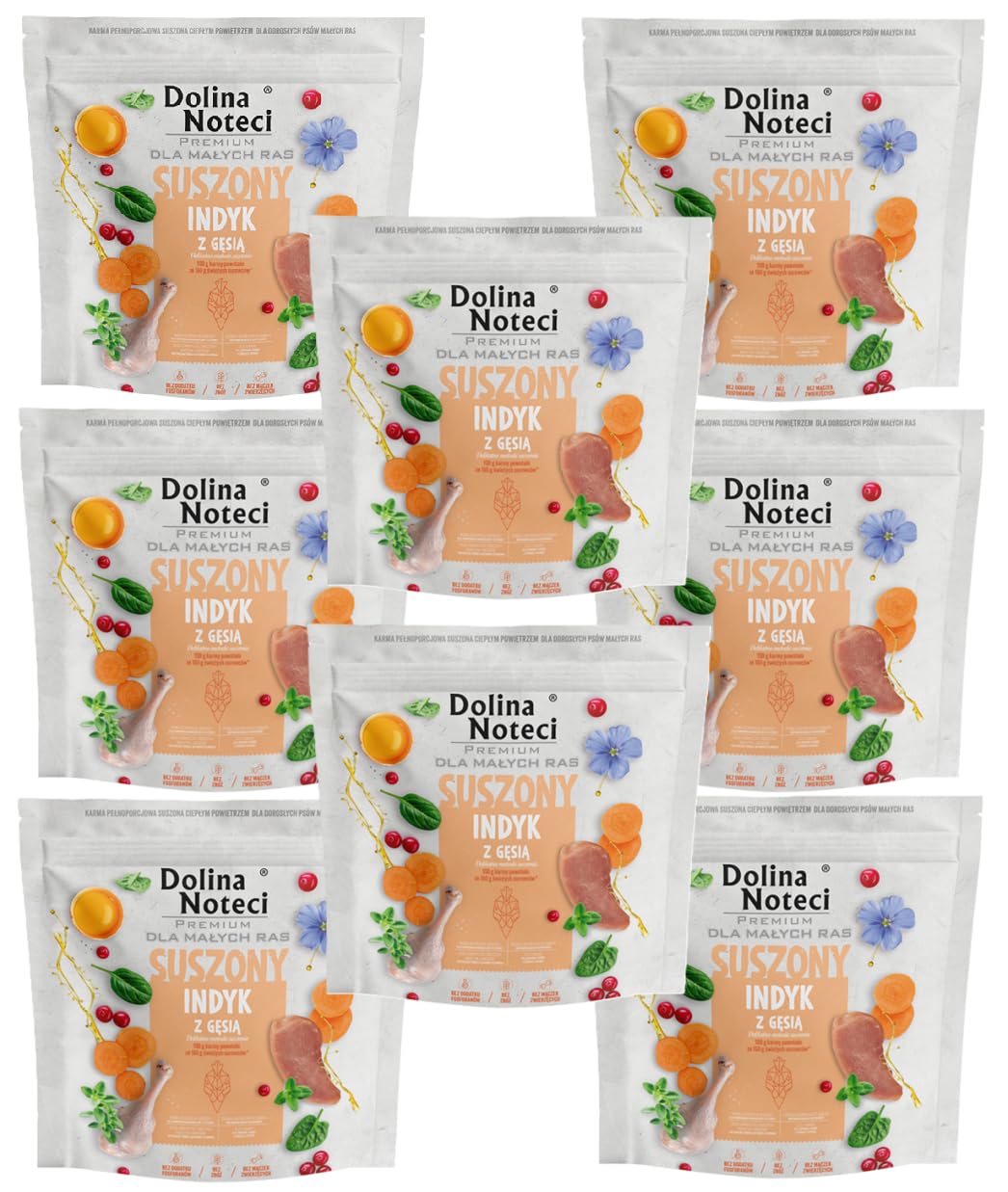 Dolina Noteci Premium Małe Rasy indyk z gęsią sucha karma dla psa 8x1kg