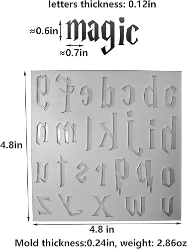 Miniatura 3 de Juego de moldes de silicona de 3 piezas para letras y números mágicos en forma de rayo  ideal para pasteles de fondant, chocolate, manualidades de
