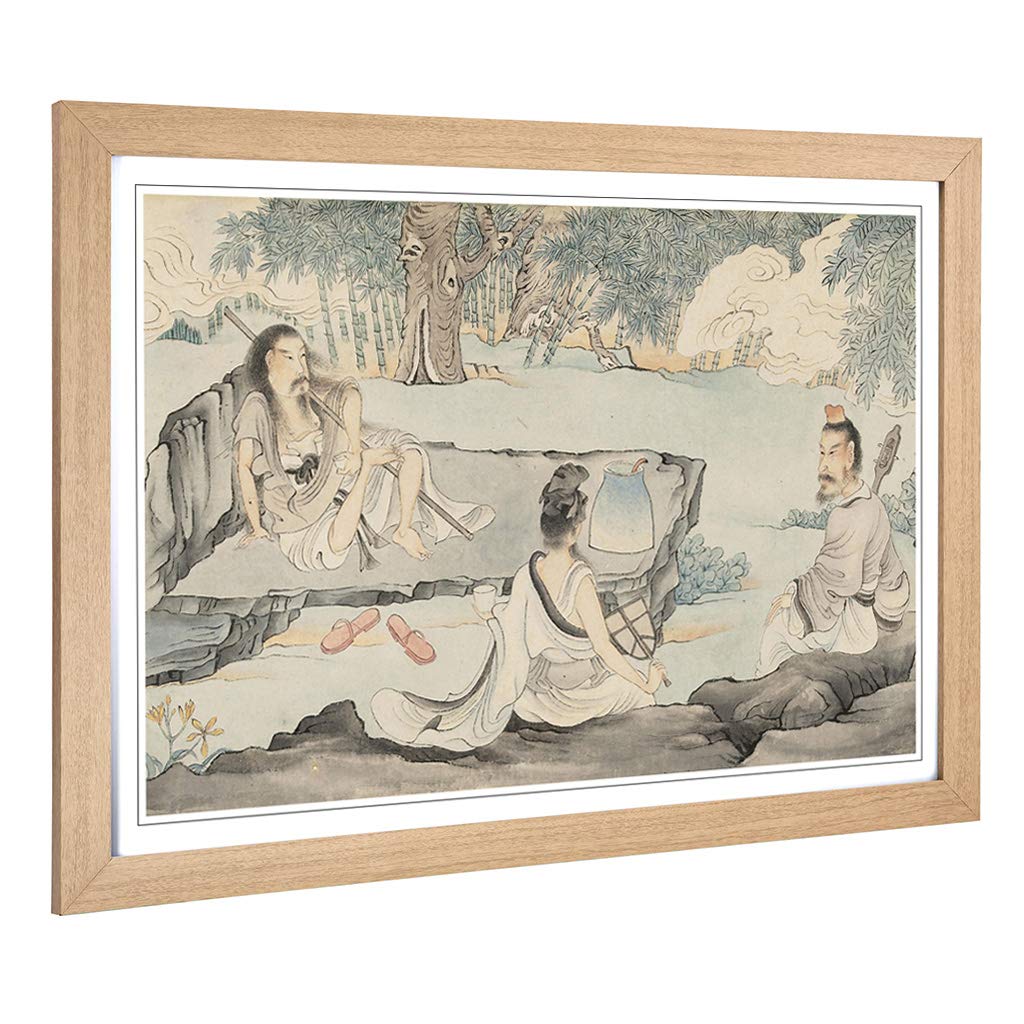 Big Box Art Framed Print of Wang Yuanqi Oriental 2 Design | Wall Art Picture | Home Decor for Kitchen, Living, Dining Room, Lounge, Bedroom, Hallway, Office, Oak, A2 / 24.5x18 Inch / 62x45cm