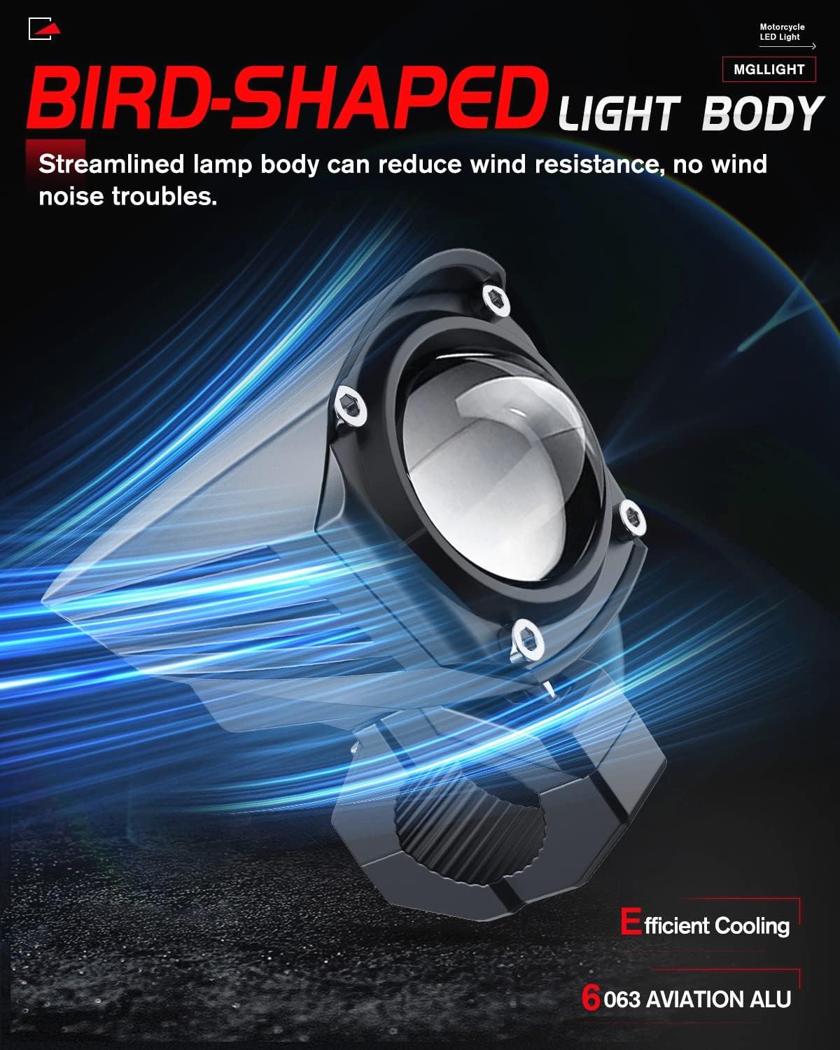 Motorcycle LED Driving Fog Lights 600% Brighter Dual Color with Strobe Modes Hanging Install Bike Auxiliary Light with Waterproof Wiring No/Off Control, ACC Power Anti-deficit Design, Pair